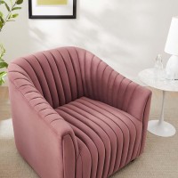 Modway Announce Performance Velvet Channel Tufted Armchair, Dusty Rose