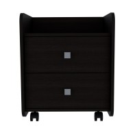 DEPOT ESHOP Marsella Nightstand Two Drawers Superior Top Metal Handle BlackD0102H5L56P