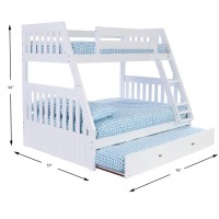 Twin over Full Bunk Bed with Roll out Twin Trundle bed