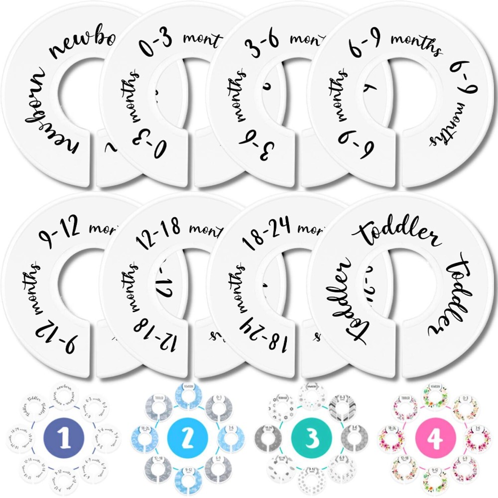 Baby Closet Dividers (Original) By Eli With Love - Set Of 8 Baby Closet Size Dividers - Ideal Baby Clothes Dividers For Closet - Helps Organize Nursery Closet Hangers By Size/Age