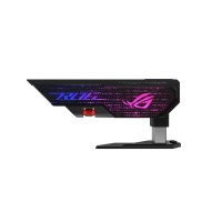 Asus Rog Herculx Graphics Card Holder, Toolless Mount, Convenient Integrated Level, Zinc Alloy Structure, Adjustable Height From 72 To 128 Mm, Aura Sync, Black