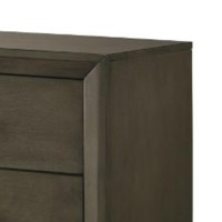 Nightstand with 2 Drawers and Panel Base Support, Gray