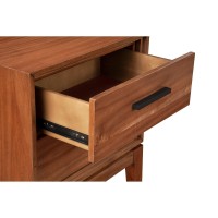 Nightstand with 2 Drawers and Wooden Frame, Brown