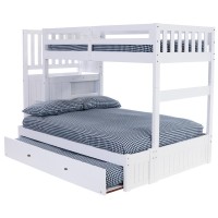 Mission Staircase Twin over Full Bunk Bed with Four Drawer Chest