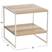 Household Essentials Coastal Oak Square Side Table End