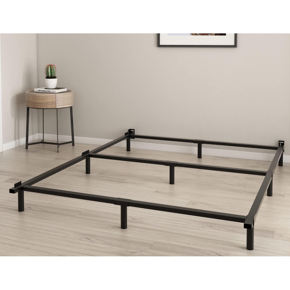 Theocorate King Size Bed Frame, 7 Inch Metal Basics Bed Frame, Low Profile Base For Box Spring, 9-Leg Support, Noise-Free, Easy Assembly, Black