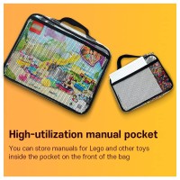 Holay 4 Packs PVC Zippered Blocks Set, Toy, Clay Storage Organizer Case (Name Tag, Manual Pocket) (4 Small)