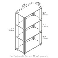 Furinno TurnSTube 4Tier Multipurpose Shelf Display Rack with Square Tube Amber PineBlack