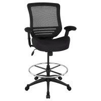 Boliss Mid-Back Mesh Ergonomic Drafting Chair Tall Office Chair Task Chair With Adjustable Foot Ring And Height Adjustable Armrest (Black)
