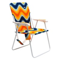 Sunnyfeel Tall Folding Beach Chair Lightweight, Portable High Sand Chair For Adults Heavy Duty 300 Lbs With Cup Holders, Foldable Camping Lawn Chair For Camp/Outdoor/Travel/Picnic/Concert (Orangewave)