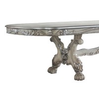Dining Table with Scrolled Motifs and Claw Feet, Silver