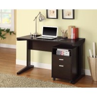 Benzara Bm159409 Desk Set With Rolling File Cabinet - 2 Piece Brown