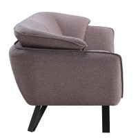 Sofa with Slight Flared Arms and Angled Metal Legs, Gray