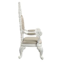 Armchair with Oversized Crown Top and Button Tufting, Set of 2, White