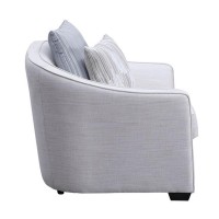 Loveseat with Rounded Curved Back and Plastic Feet, Beige