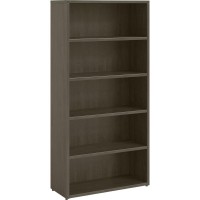 Lorell Prominence 20 Gray Elm Laminate Bookcase 34 x 1269 1 Top 01 Edge 5 Shelves Material Particleboard Fi