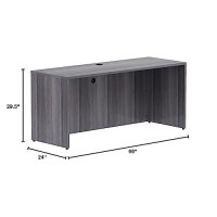 Lorell Essentials Credenza, Weathered Charcoal