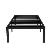 Emoda 16 Inch Platform Twin Xl Bed Frames No Box Spring Needed Heavy Duty Metalbed Frame Noise Free Easy Assembly Black