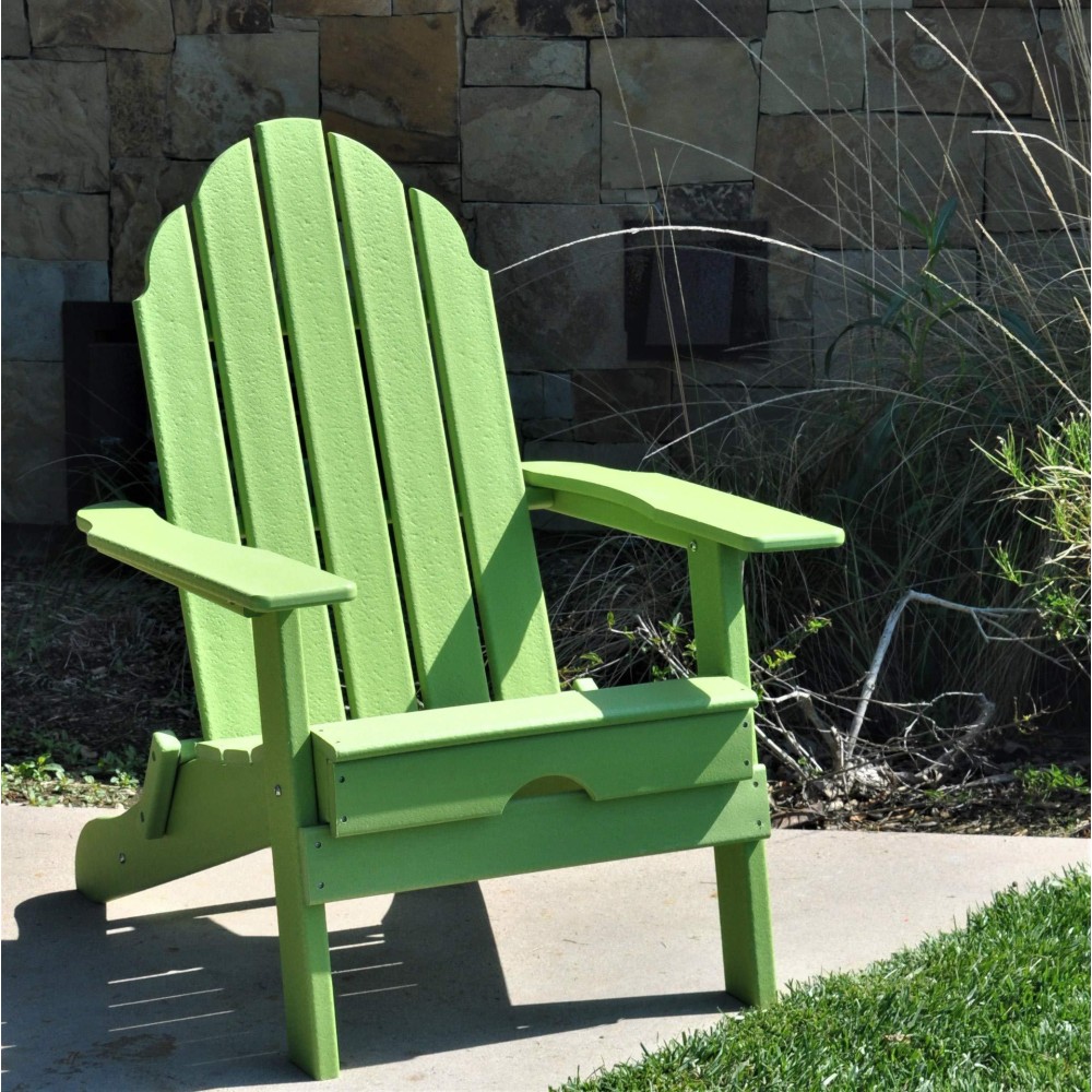 RESINTEAK Adirondack Chair, All Weather Resistant, HDPE Poly Lumber, Comfortable Patio Furniture, Premium Quality, Outdoor Plastic Adirondack Chairs, New Tradition Collection (Green)