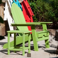 RESINTEAK Adirondack Chair, All Weather Resistant, HDPE Poly Lumber, Comfortable Patio Furniture, Premium Quality, Outdoor Plastic Adirondack Chairs, New Tradition Collection (Green)