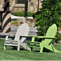 RESINTEAK Adirondack Chair, All Weather Resistant, HDPE Poly Lumber, Comfortable Patio Furniture, Premium Quality, Outdoor Plastic Adirondack Chairs, New Tradition Collection (Green)