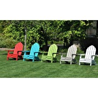 RESINTEAK Adirondack Chair, All Weather Resistant, HDPE Poly Lumber, Comfortable Patio Furniture, Premium Quality, Outdoor Plastic Adirondack Chairs, New Tradition Collection (Green)