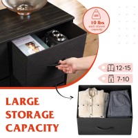 Wlive Tall Black Dresser For Bedroom With 10 Drawers Chest Of Drawers Dressers Bedroom Furniture Storage Organizer Unit With