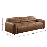 Acme Rafer Sofa In Cocoa Top Grain Leather