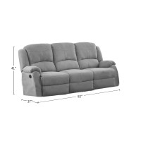 Acme Furniture Gray Motion Sofa With Pillow Top Armrest, 82