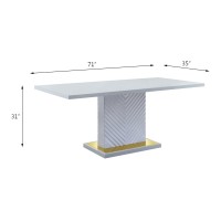 Acme Furniture Rectangular Wood Dining Table, Gray High Gloss