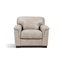 Acme Cornelia Upholstery Cushion Back Chair In Pearl Gray Leather