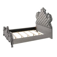 Acme Furniture Fully Upholstered Queen Size Bed, Gray Velvet