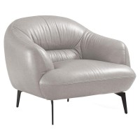 Acme Furniture Leather Upholstered Chair, Taupe