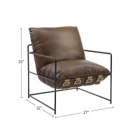 Acme Furniture Saturn Leather Metal Frame Accent Chair Cushion