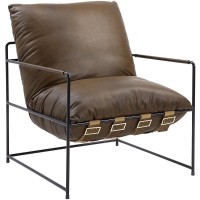 Acme Furniture Saturn Leather Metal Frame Accent Chair Cushion