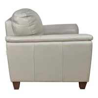 Acme Pacific Palisades Upholstery Pillow Top Arm Chair In Beige Leather