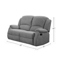 Acme Furniture Motion Loveseat With Pillow Top Armrest, Gray