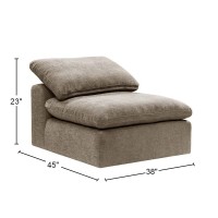 Acme Furniture Linen Upholstery Modular Armless Chair, Beige