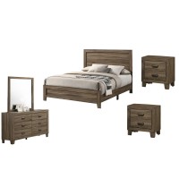 Donna Dark Walnut 5Pc Bed Set- Eastern King