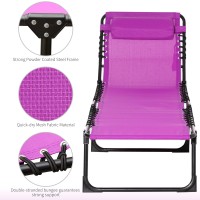 Outsunny Folding Chaise Lounge Pool Chair Patio Sun Tanning Chair Outdoor Lounge Chair With 4Position Reclining Back Breatha