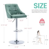 Brage Living Swivel Bar Stool With Back Adjustable Fabric Tufted Barstool Upholstered Counter Height Airlift Bar Chair For Kit