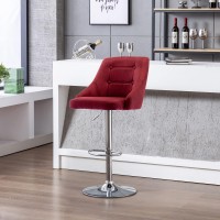 Brage Living Swivel Bar Stool With Back Adjustable Fabric Tufted Barstool Upholstered Counter Height Airlift Bar Chair For Kit