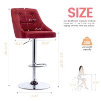 Brage Living Swivel Bar Stool With Back Adjustable Fabric Tufted Barstool Upholstered Counter Height Airlift Bar Chair For Kit