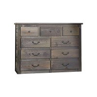 Dresser With Weathered Exterior and Plank Style Design, Gray