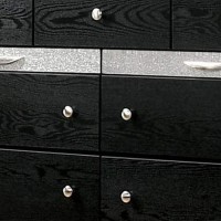 Dresser with Silver Trim Accent and 2 Jewelry Drawer, Black