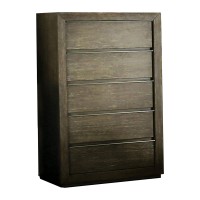 Chest with Textured Grain Details and Recessed Pulls, Brown