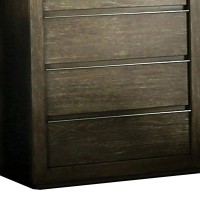Chest with Textured Grain Details and Recessed Pulls, Brown