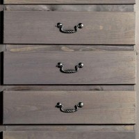 Chest With Weathered Exterior and Plank Design, Gray