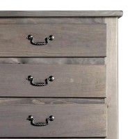 Chest With Weathered Exterior and Plank Design, Gray
