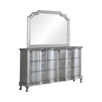 Dresser with Hidden Drawer and Cabriole Feet, Silver